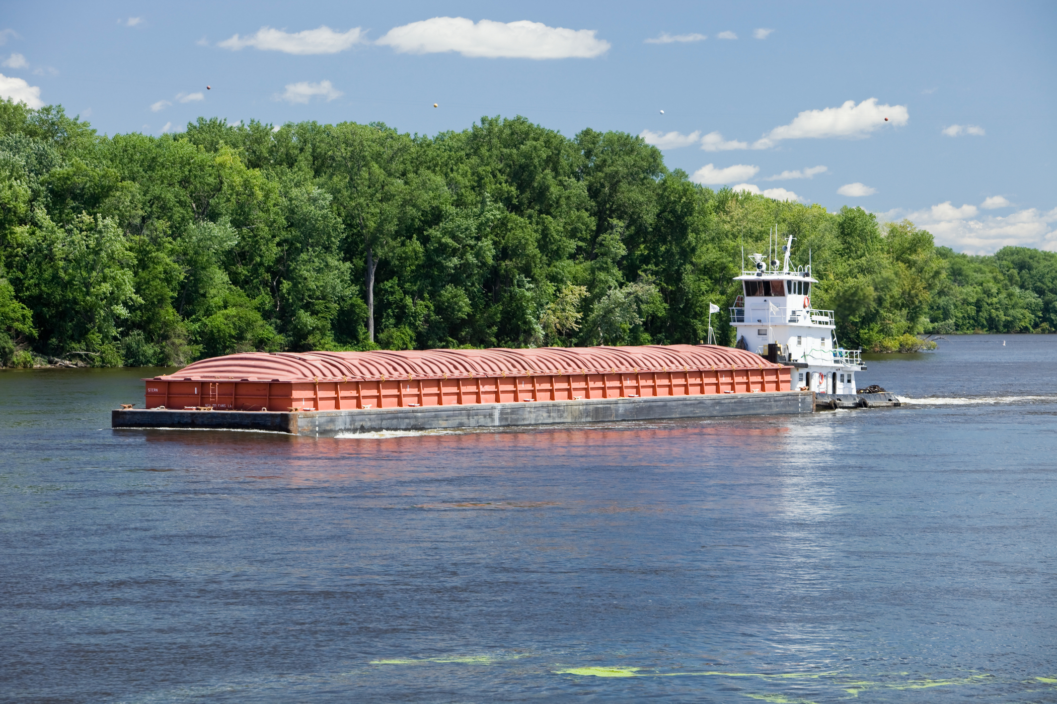 Midsummer Mississippi River Barge